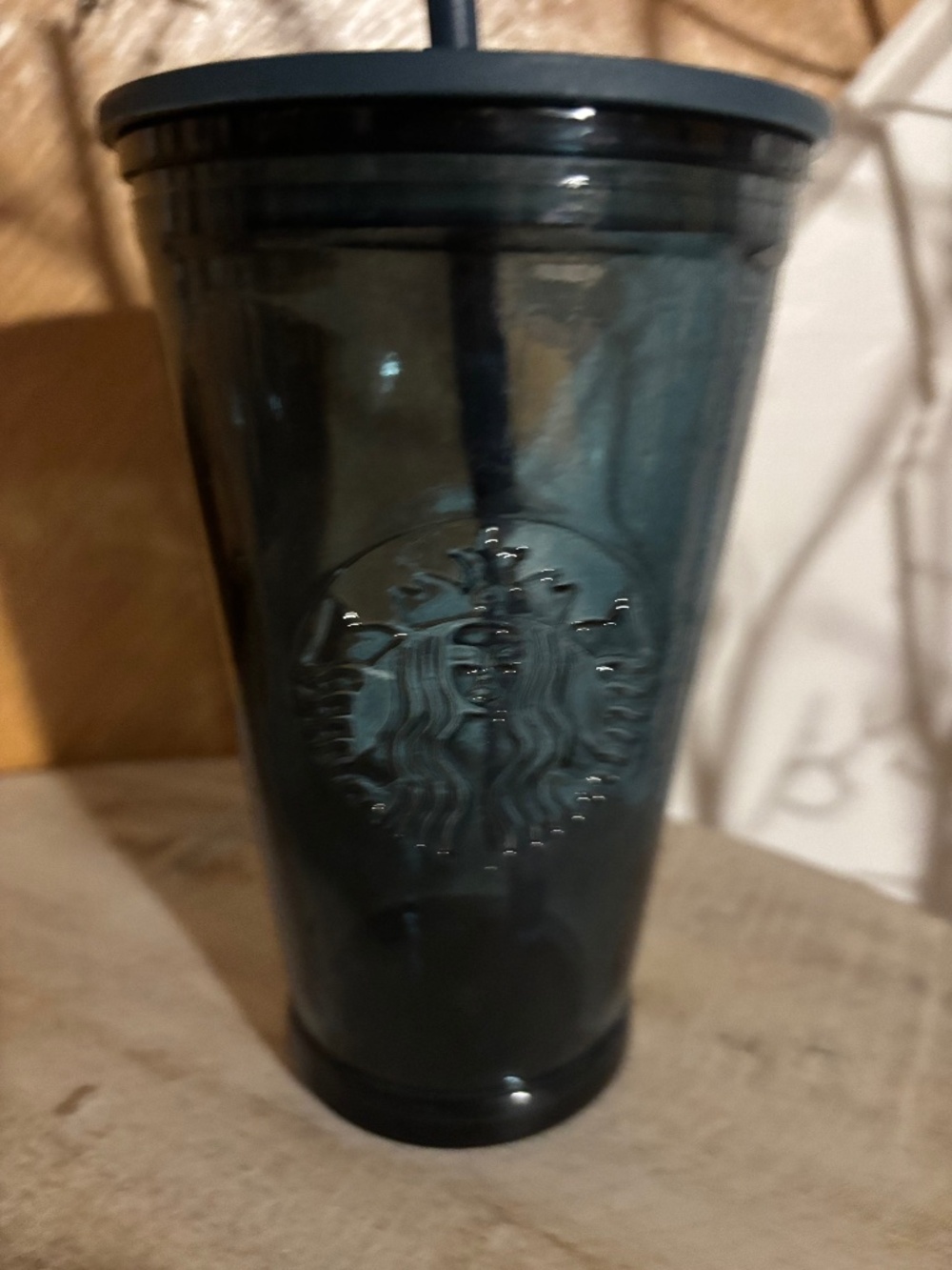 Starbucks Recycled Glass Cold Cup Tumbler | Deep Teal Blue Green | 16oz Grande